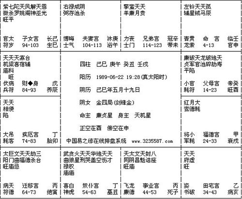 紫微斗数在线排盘