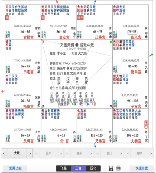 李小龙紫微斗数命盘详解