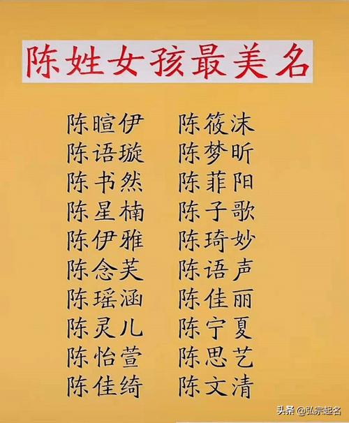 陈和起名字女孩(陈起名字女孩好听顺口)