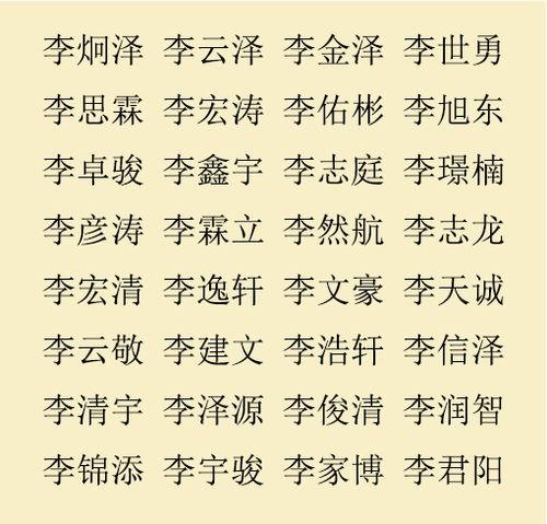 李姓男宝宝起名起名字李姓男孩名字