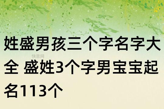 姓盛男孩三个字名字大全 盛姓3个字男宝宝起名113个